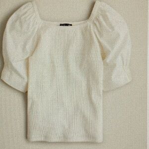 J. Crew Cream Short Sleeve Top